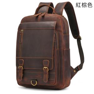 復古男士後背包 大容量翻蓋雙肩包 瘋馬皮旅行背包 頭層牛皮書包 商務15吋電腦包熱賣推薦