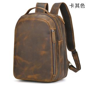 復古歐美後背包 男士真皮雙肩包 瘋馬皮旅行背包 大容量行李包電腦包 頭層牛皮學生書包推薦