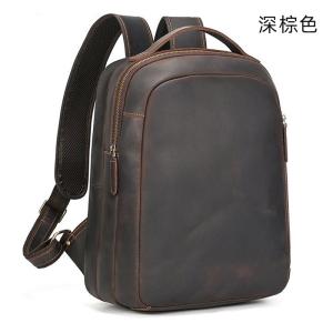 復古歐美後背包 男士真皮雙肩包 瘋馬皮旅行背包 大容量行李包電腦包 頭層牛皮學生書包推薦