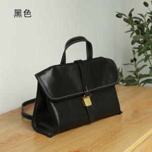 頭層牛皮郵差包 植鞣皮斜背包 熱銷真皮女士包包 小眾單肩斜挎包 大容量通勤手提包推薦