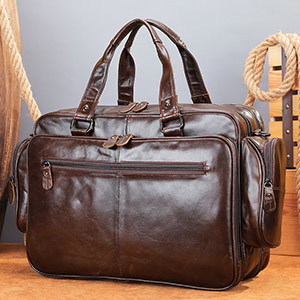 大容量油皮電腦公事包 頭層牛皮手提包 休閒復古真皮男士公文包 商務單肩斜挎包推薦