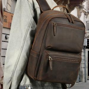 頭層牛皮後背包 真皮雙肩包 多功能出差通勤商務背包 大容量電腦包 新款旅行包推薦