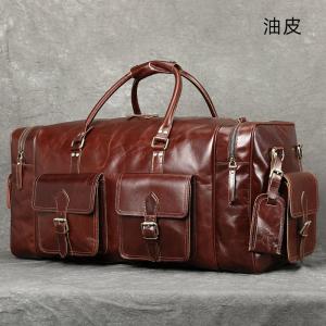 瘋馬皮61cm長行李箱包 復古戶外旅行包 時尚大容量行李手提袋 高檔收納包手袋旅行袋推薦