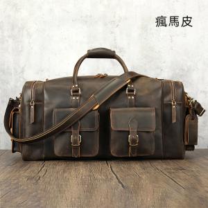 瘋馬皮61cm長行李箱包 復古戶外旅行包 時尚大容量行李手提袋 高檔收納包手袋旅行袋推薦