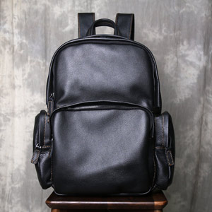 真皮大容量簡約旅遊背包 新款男頭層牛皮軟皮後背包 休閒旅行包雙肩包電腦背包推薦