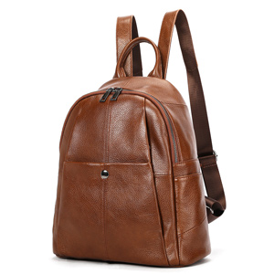 時尚真皮媽媽包後背包 大容量軟牛皮雙肩背包 頭層牛皮百搭通勤雙肩包新款包包推薦