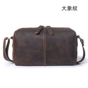 復古新款男士真皮單肩包斜背包 瘋馬皮斜挎包 大容量頭層牛皮真皮男包簡約小方包推薦