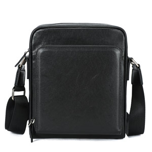 頭層牛皮男士單肩包 大容量豎款簡約斜挎包 男士休閒出行斜背包挎包 潮流包包ipad包推薦