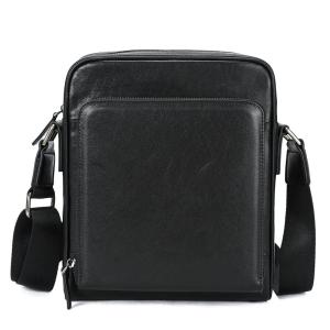 頭層牛皮男士單肩包 大容量豎款簡約斜挎包 男士休閒出行斜背包挎包 潮流包包ipad包推薦