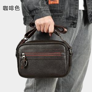 真皮男士斜挎包 小方包男包 輕奢牛皮時尚潮流單肩挎包 休閒新款斜背包推薦