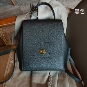 女士雙肩包 大容量時尚高級感小眾設計ins風牛皮後背包 真皮女生學生書包推薦