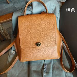 女士雙肩包 大容量時尚高級感小眾設計ins風牛皮後背包 真皮女生學生書包推薦