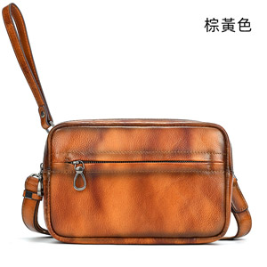 新品復古擦色單肩背包 兩用手抓包斜背包 男女手拿包植鞣革斜跨包 樹膏皮休閒包包推薦