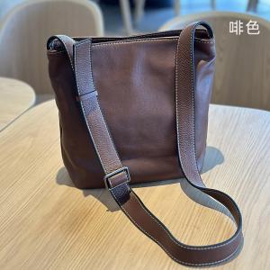 新款日系休閑牛皮斜挎包 復古百搭真皮女包 頭層牛皮單肩包女水桶包軟皮斜背包推薦