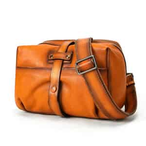 復古擦色斜背包 瘋馬皮男士單肩背包側背包 頭層牛皮郵差包 真皮休閑肩背包推薦