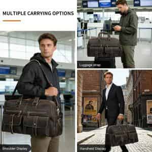 瘋馬皮男士旅行袋 帶獨立鞋倉大容量手提旅行包 復古歐美新款行李箱包手提袋推薦