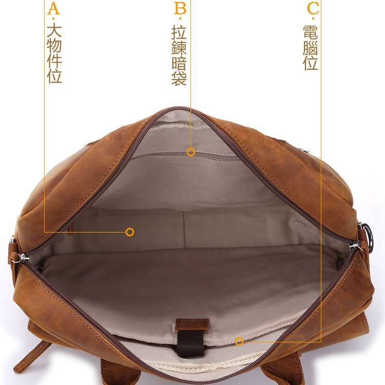 復古風瘋馬皮電腦包