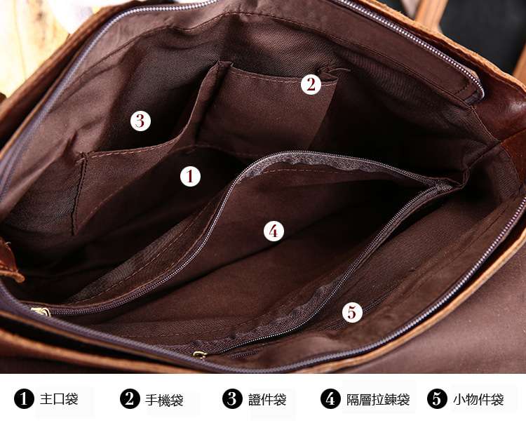 歐美復古風瘋馬皮斜背包 真皮男包 男士休閒肩背包 復古潮流郵差包
