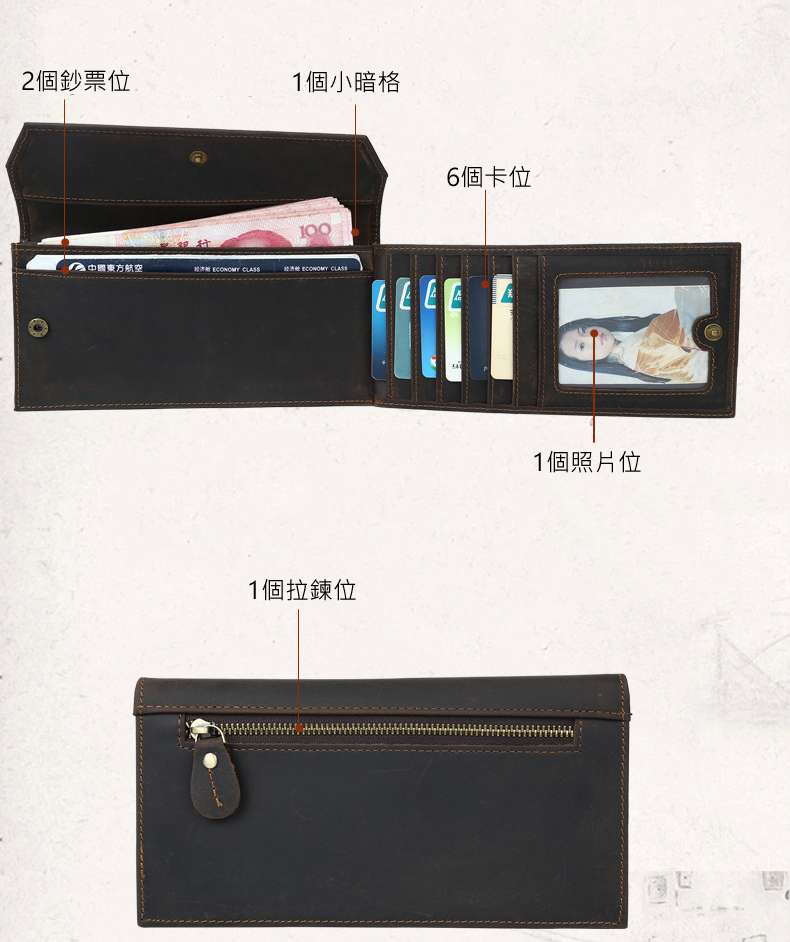 2016新款瘋馬皮錢包  復古皮夾