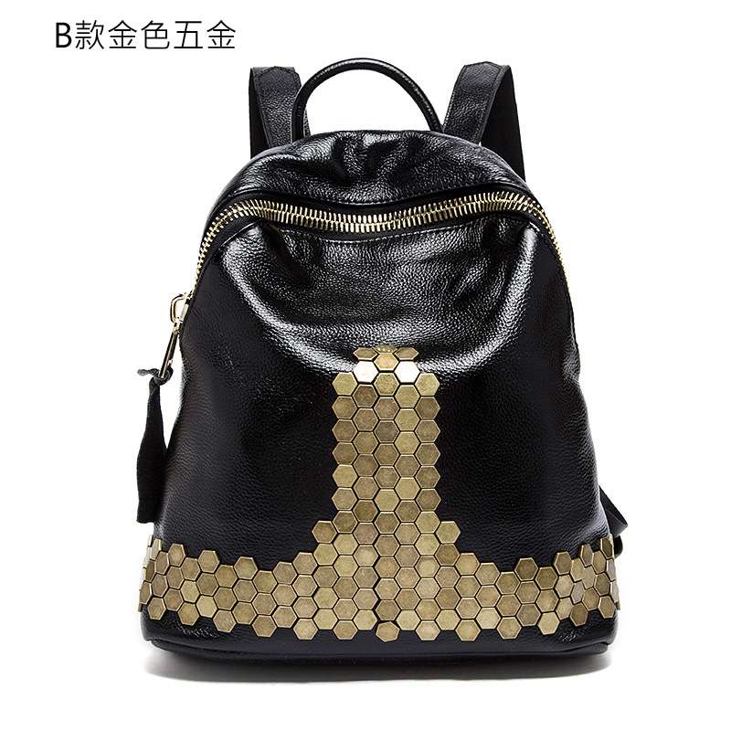 新款真皮雙肩後背包 女韓版潮背包 百搭時尚女包旅行包