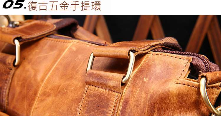 復古瘋馬皮手提包 商務真皮男包 男士休閒斜背包包 瘋牛皮斜挎手提包 頭層牛皮斜背包
