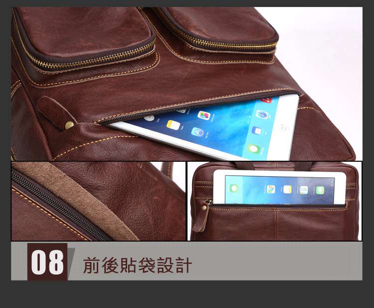 頭層牛皮後背包 復古高品質簡約學院風男士雙肩包 油蠟皮男包 旅行包手提包