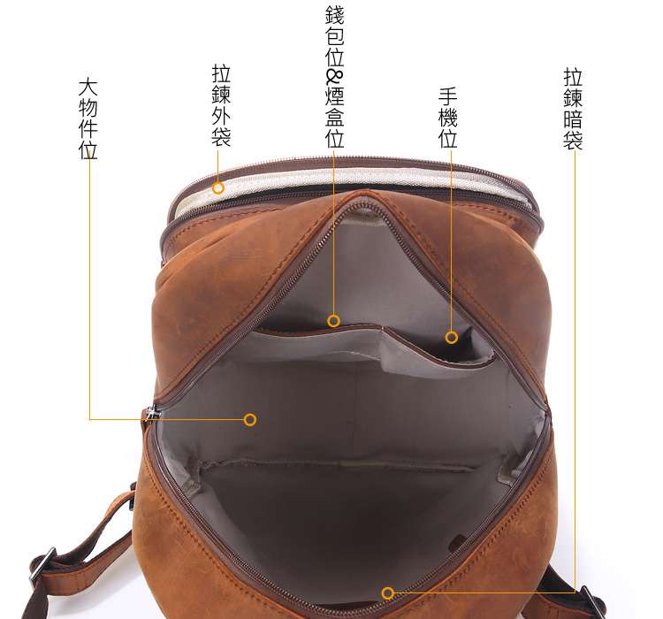 高檔復古瘋馬皮後背包 頭層牛皮後背包 男女時尚休閑雙肩包 頭層牛皮戶外旅行背包 學生書包 真皮包包 