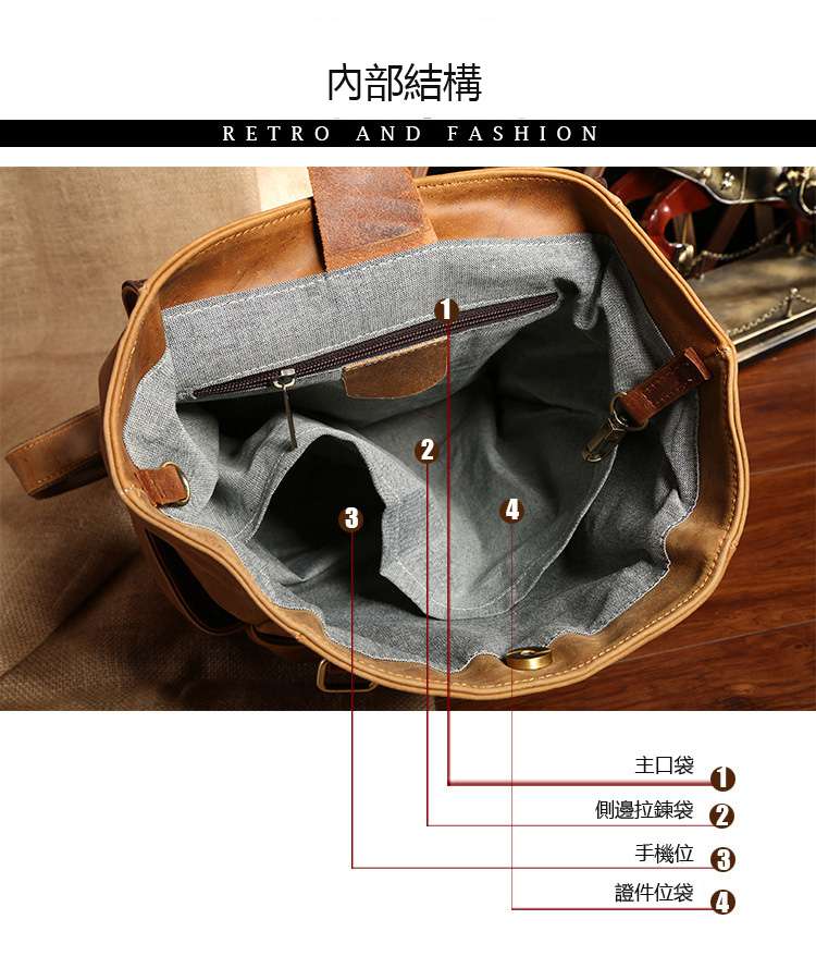 歐美潮流瘋馬皮女士真皮後背包 時尚頭層牛皮雙肩包復古真皮書包  瘋牛皮雙肩背包 外貿品質 真皮包包 