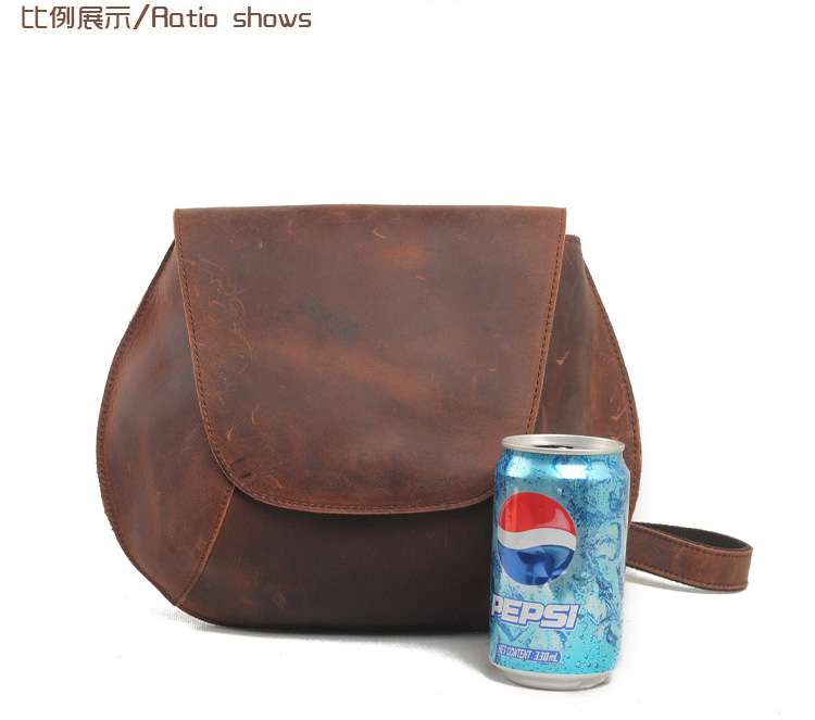 復古瘋馬皮貝殼包 英倫潮流小真皮包 瘋牛皮包包牛皮迷你貝殼包 女士肩背包斜背包 真皮包包