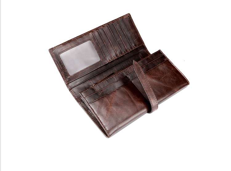 多卡位多功能真皮錢包 復古油蠟牛皮零錢包 頭層牛皮長款皮夾 真皮女包 真皮長夾 真皮包包