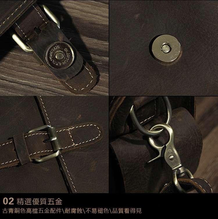 復古瘋馬皮商務手提包 頭層牛皮斜背包 真皮男士公事包 牛皮公文包 休閒瘋牛皮肩背包 真皮男包 真皮包包