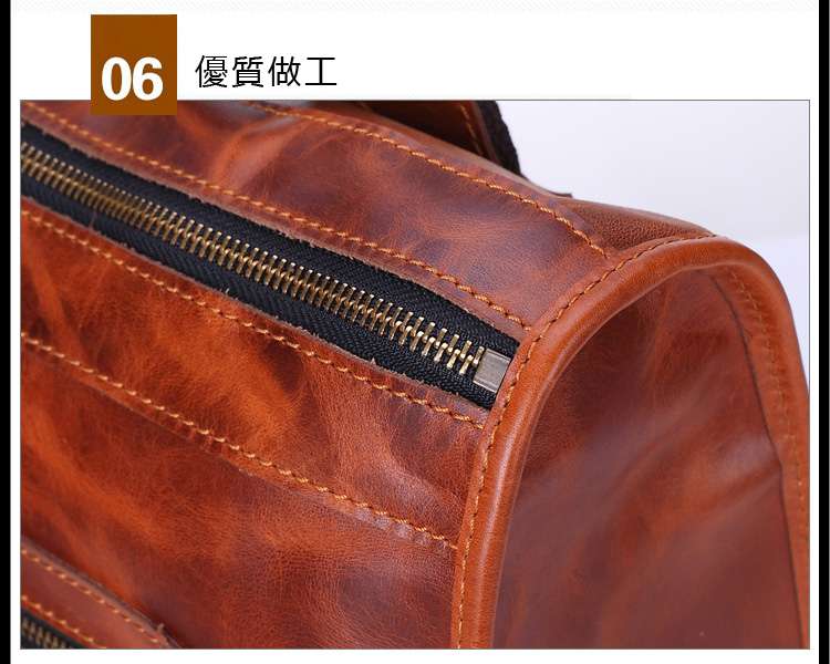 新款韓版時尚真皮後背包 男女通用油蠟牛皮後背包 頭層牛皮休閑雙肩包 復古學院風書包 油蠟皮後背包 真皮包包