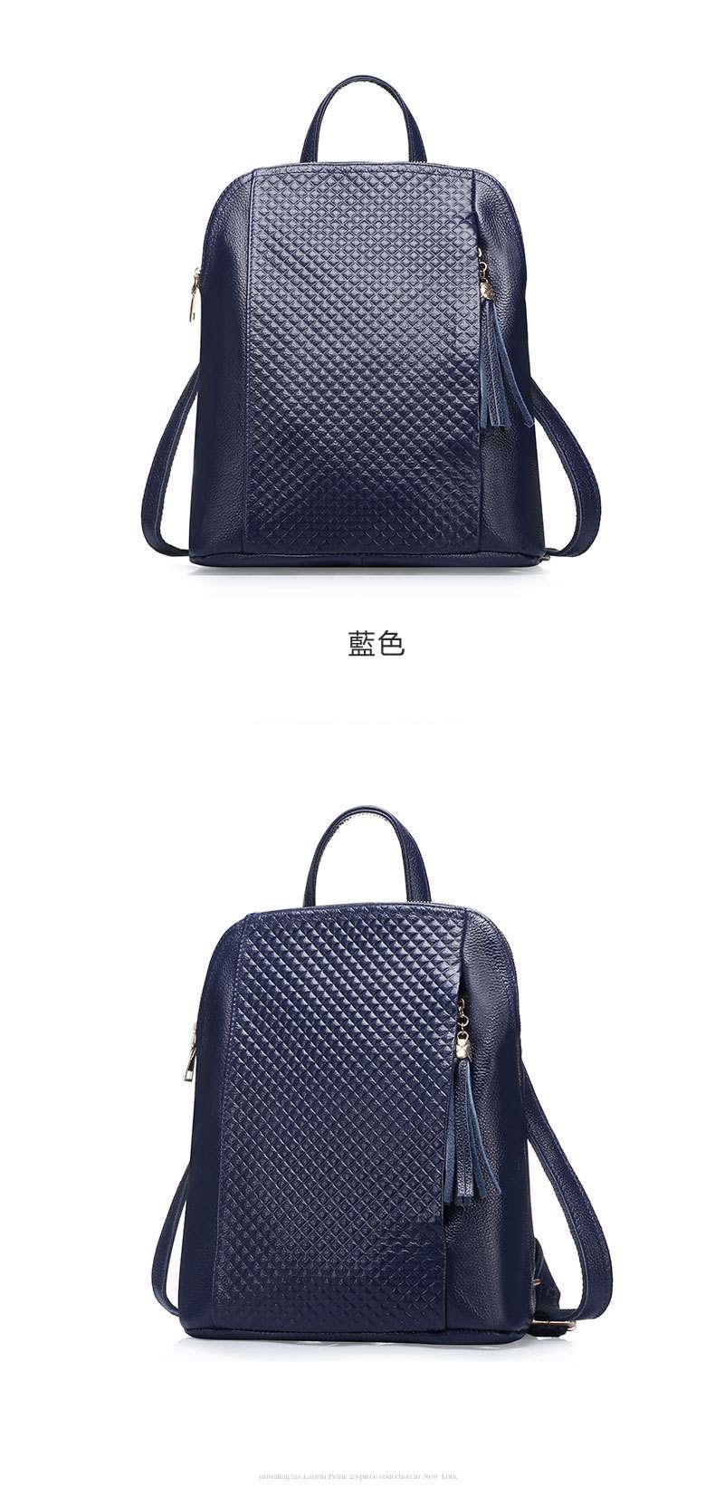 韓版女士頭層牛皮後背包 時尚百變流蘇包 真皮雙肩包 多功能背包 旅行背包  真皮女包 真皮包包