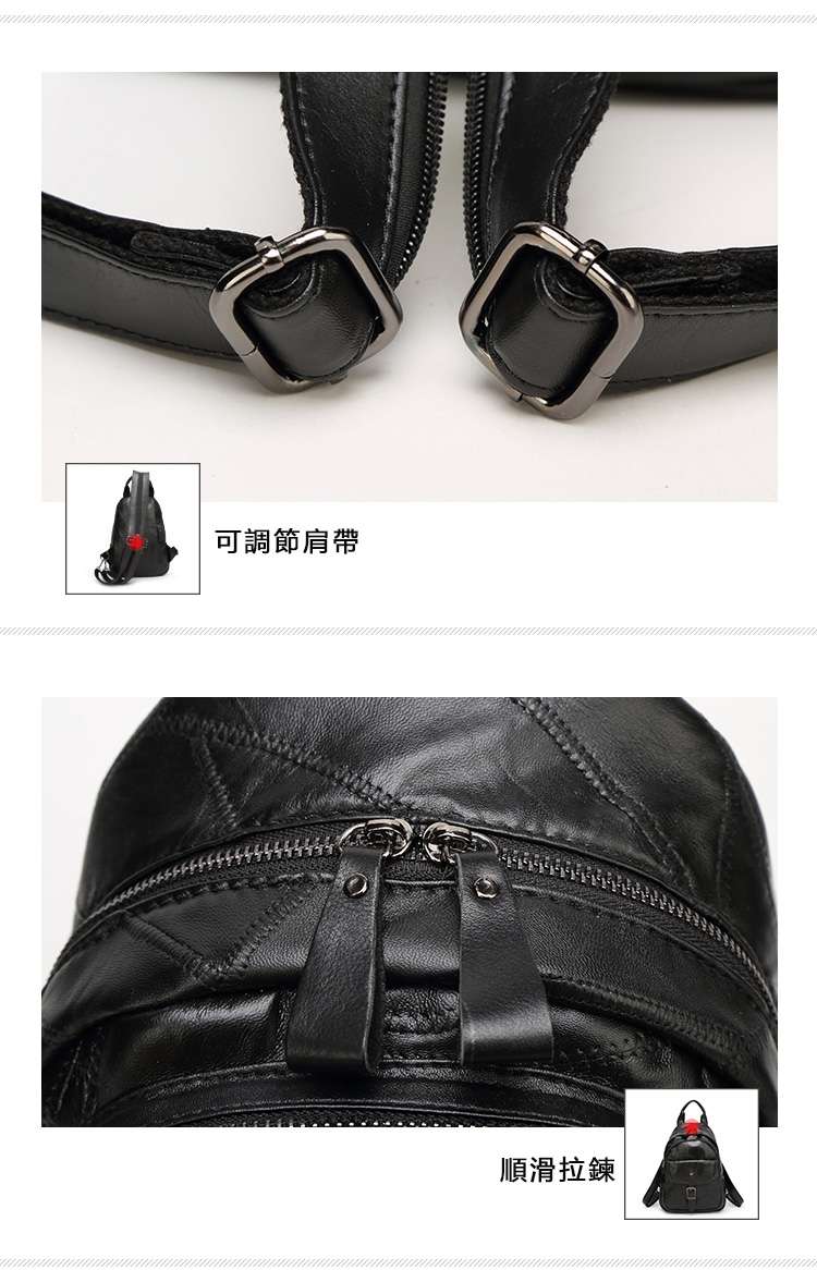 羊皮鉚釘後背包 羊皮拼接雙肩包 潮酷風範黑色羊皮包包 真皮女包 真皮後背包  真皮包包