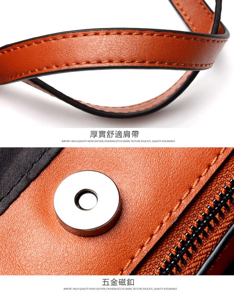 2016新款時尚炫彩刺繡寬肩帶真皮女包 簡約軟包 牛皮肩背手提斜挎包 牛皮托特包 真皮女包  真皮包包