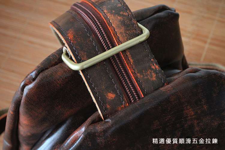 韓版新款真皮手工擦色後背包 進口頭層牛皮手工擦色包包 女士復古雙肩包 真皮後背包 真皮女包 真皮包包
