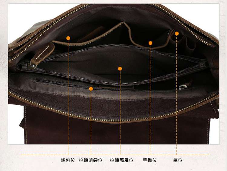 復古瘋馬皮牛皮男包 男式休閑側背包 頭層牛皮肩背包 真皮手工斜挎包單肩包 真皮包包