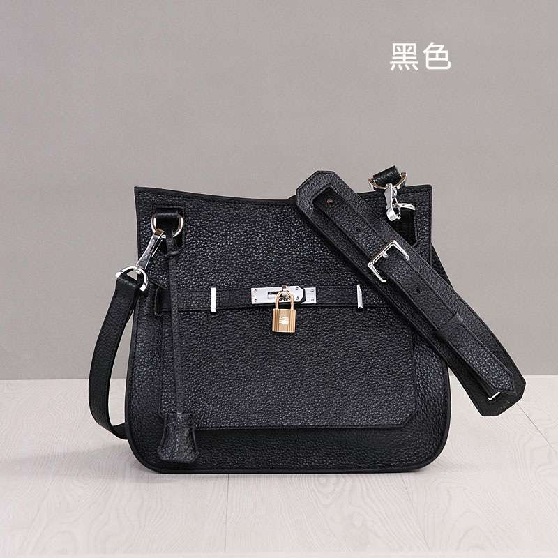韓版荔枝紋頭層牛皮肩背包 女式真皮單肩包 真皮斜背包 鎖扣鉑金包 大牌時尚真皮女包 真皮包包