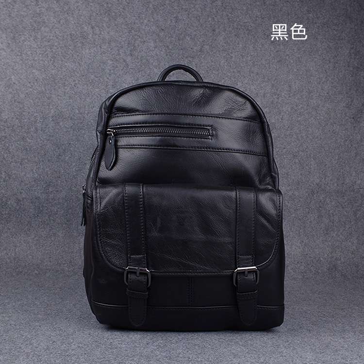 韓版頭層牛皮手工後背包 油蠟皮學生書包 復古時尚男女通用雙肩包 休閑真皮油蠟牛皮背包 真皮包包