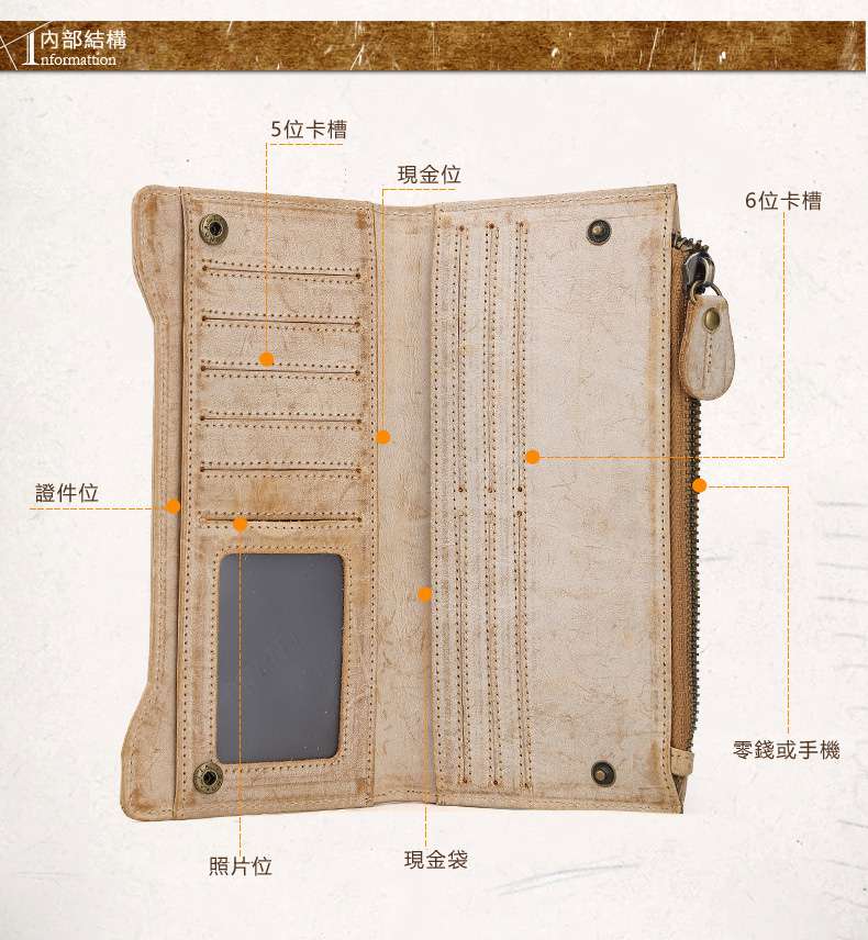 植鞣皮錢包 復古頭層牛皮零錢包 真皮皮夾 長款真皮錢包 牛皮手拿包 真皮男包 真皮長夾 真皮包包