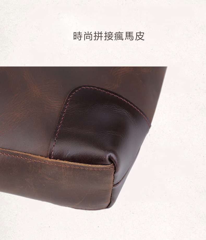 復古瘋馬皮休閑包包 頭層牛皮肩背包 男式真皮豎款斜背包 新款歐美時尚牛皮斜挎包 ipad包包 真皮男包 真皮包包