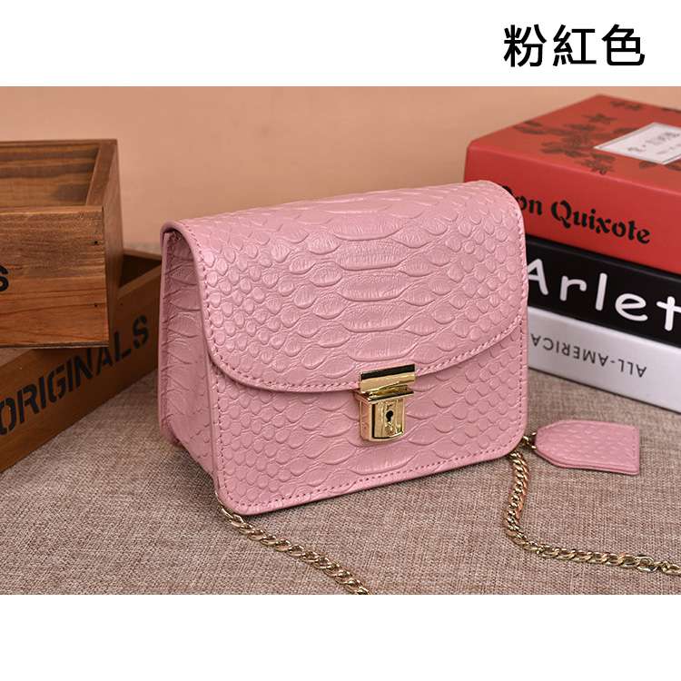 韓版真皮鏈條包 牛皮迷你斜跨包 女用單肩小包包 斜挎真皮女包 女式手機包側背包 真皮包包