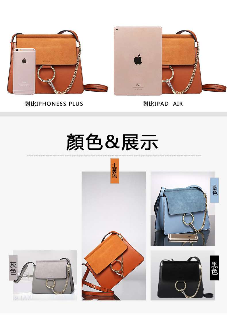 新款真皮女包 百搭時尚女用手提包 牛皮圓環磨砂單肩包 斜挎女士包包 真皮女包 真皮包包