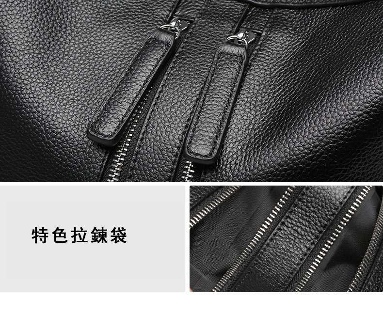 多功能真皮後背包 新款頭層牛皮雙肩包 單肩包兩用包 女士韓版百搭旅行背包 真皮包包