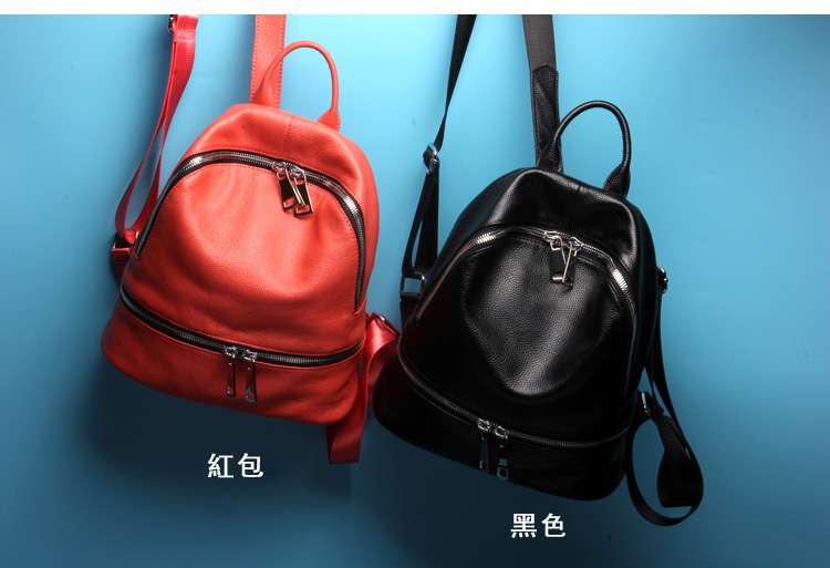 新款頭層牛皮後背包 真皮雙肩包 情侶包包 學院風學生書包 旅行小背包 真皮包包