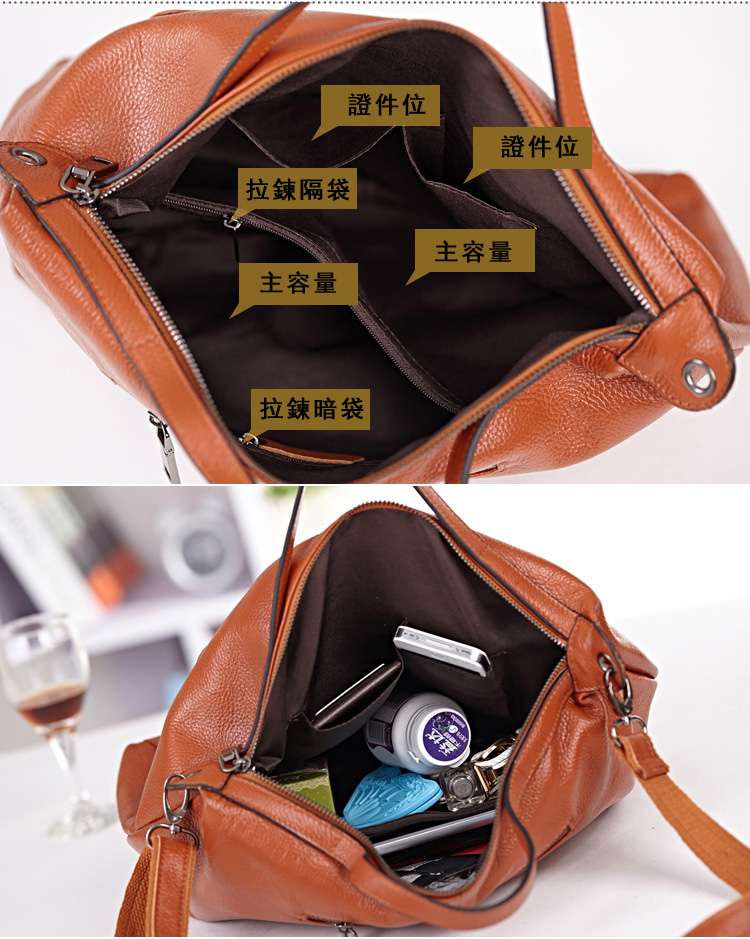 女士真皮OL大包包 頭層牛皮餃子包 高檔牛皮單肩斜跨包 休閑真皮女包 真皮女包  真皮包包