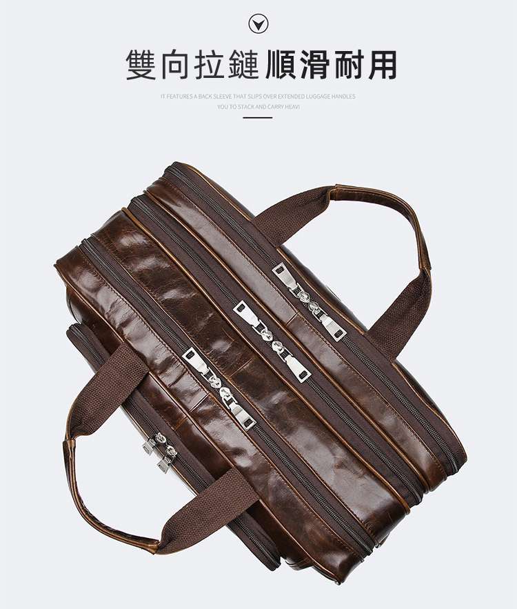 歐美風情頭層牛皮手提包 大號真皮男包 17吋筆電包 真皮商務電腦包 大容量公事包 真皮包包