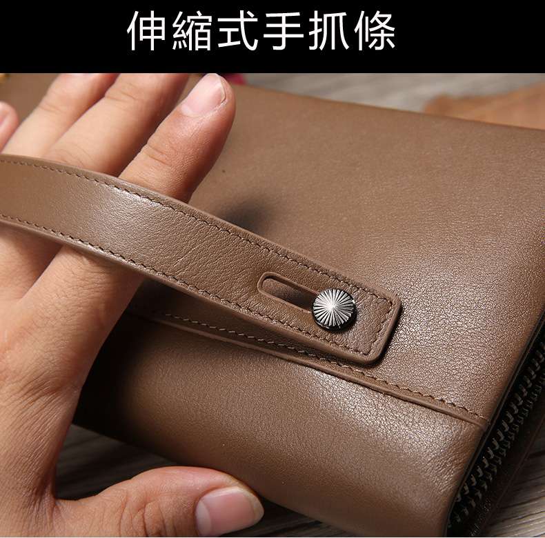 新款高端真皮男包 頭層牛皮男士手拿包 男式真皮手拿包 大容量真皮手抓包 長款皮夾 真皮包包