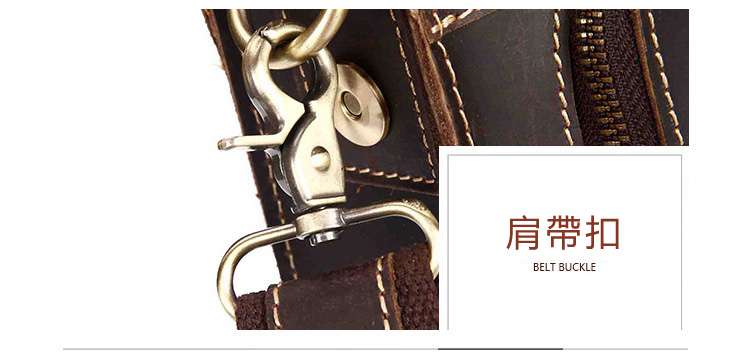 復古商務包 瘋馬皮手提包 真皮筆電包 頭層牛皮電腦包 男士肩背包側背包 公事包真皮單肩背包 真皮包包