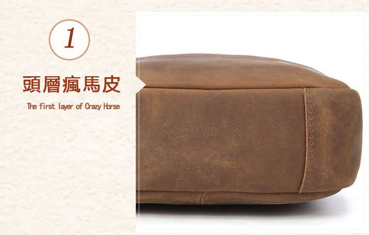 新款復古休閑小包包 百搭頭層瘋馬皮單肩包 真皮斜跨包小包 手工真皮牛皮男包 IPAD包包 真皮包包